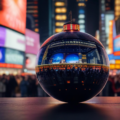 Illustration of Countdown to 2025: Experience the Magic of Times Square's New Year's Ball Drop!