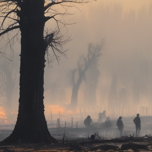 Illustration of "Devastating Wildfires Take a Toll on Los Angeles: Celebrities and Residents Unite in Crisis"