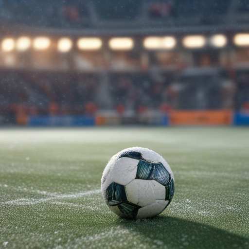 Illustration of Frozen Goals: Everton Prepares for FA Cup Clash Despite Icy Conditions