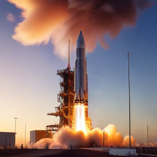 Illustration of Record Year for Space Launches: Florida's Space Coast Surges Ahead!