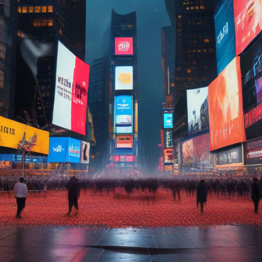 Illustration of Times Square Countdown: A Million Strong Celebrate New Beginnings