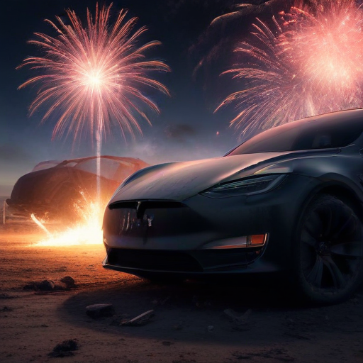 Illustration of Tragedy in Vegas: A Soldier's Last Stand in a Firework-Filled Tesla