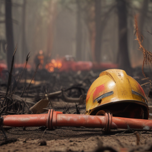 Illustration of Brush Blaze in Ventura: Firefighters Battle Fast-Spreading Flames