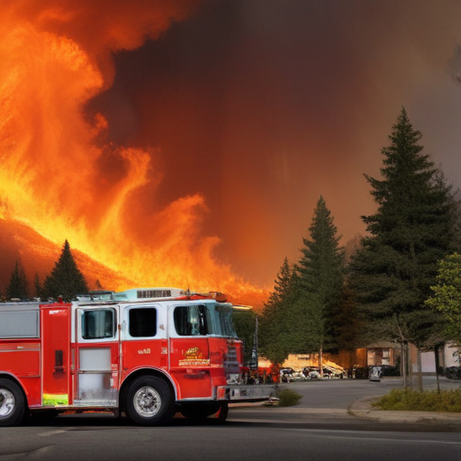 Illustration of California on Fire: Unprecedented Blaze Triggers Evacuations and Community Resilience