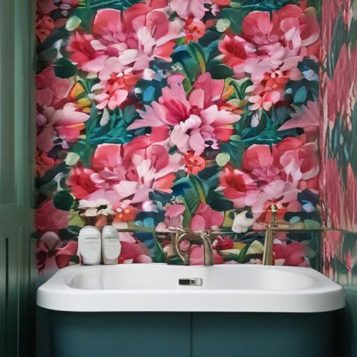 Celebrity Bathrooms Embrace Bold Floral Wallpaper