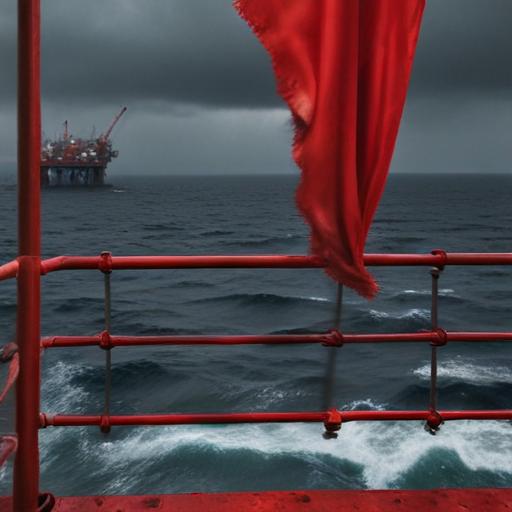 Crimson Canvas on North Sea Platform Sparks Climate Protest