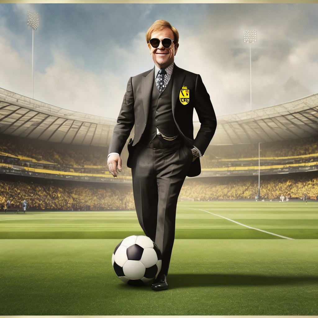 Elton John Celebrates 50 Years as Watford Chairman With Sons at a Match