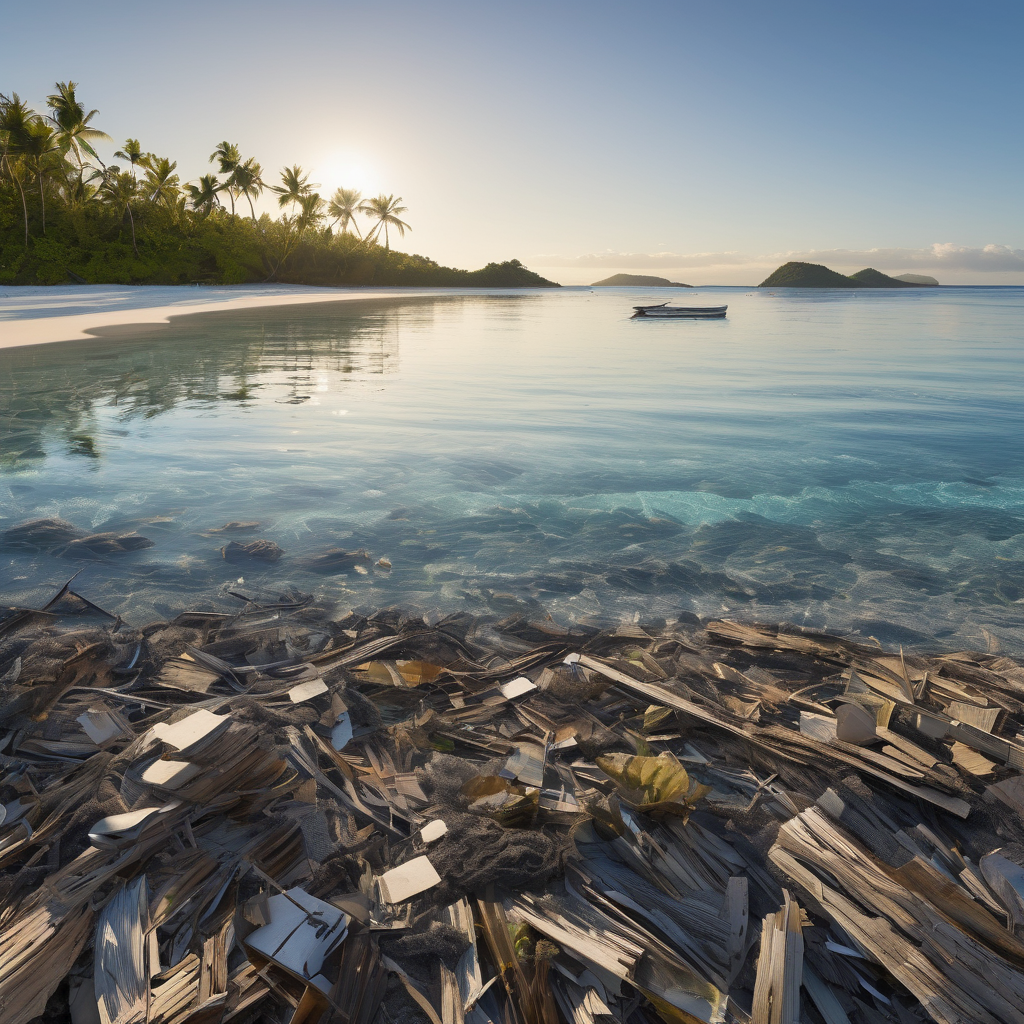 Fiji Probes Floating Debris Off Qamea Island