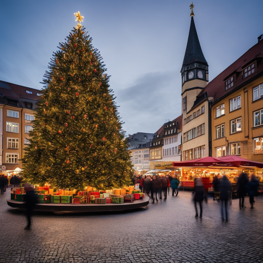 Dortmund's Hansaplatz Unveils Dazzling Christmas Tree With Fresh Lights and Decor