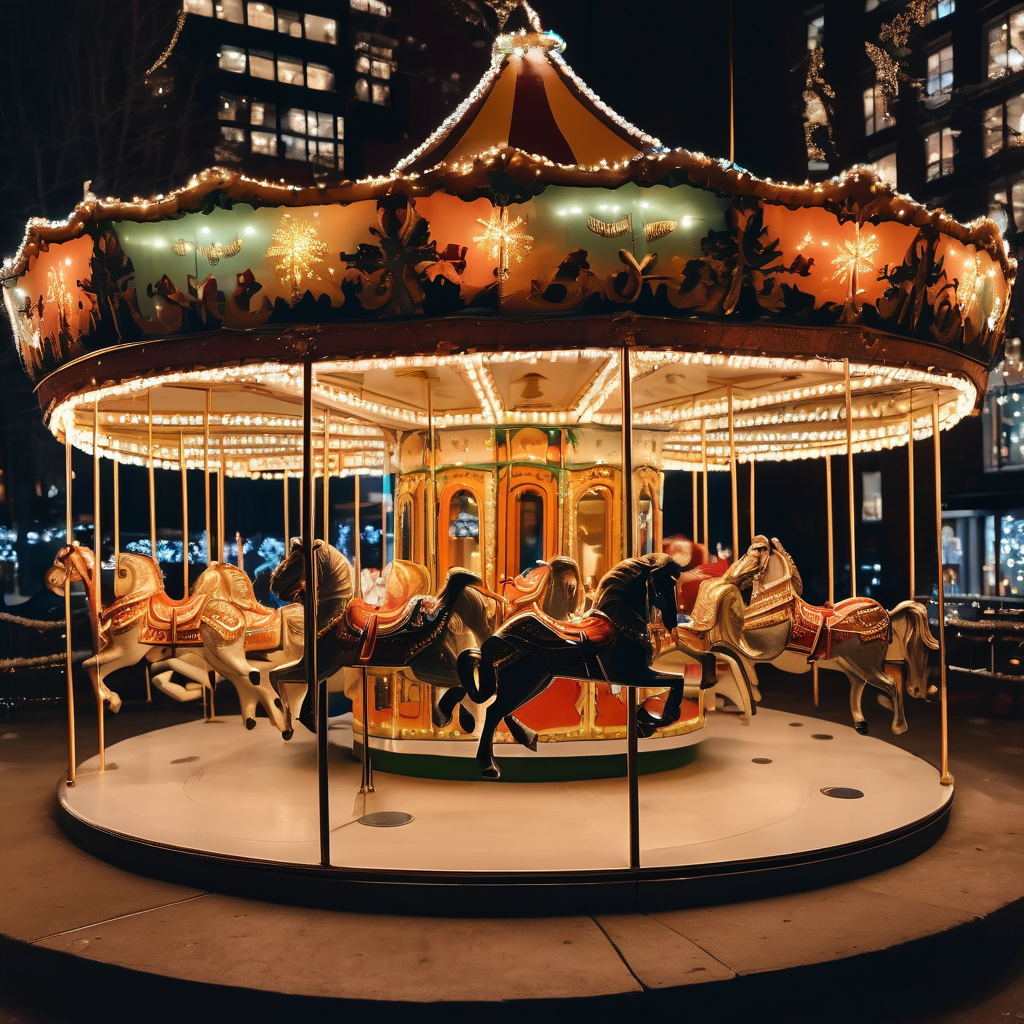 Kelly Ripa's NYC Christmas Carousel Lights Up a Festive Condo