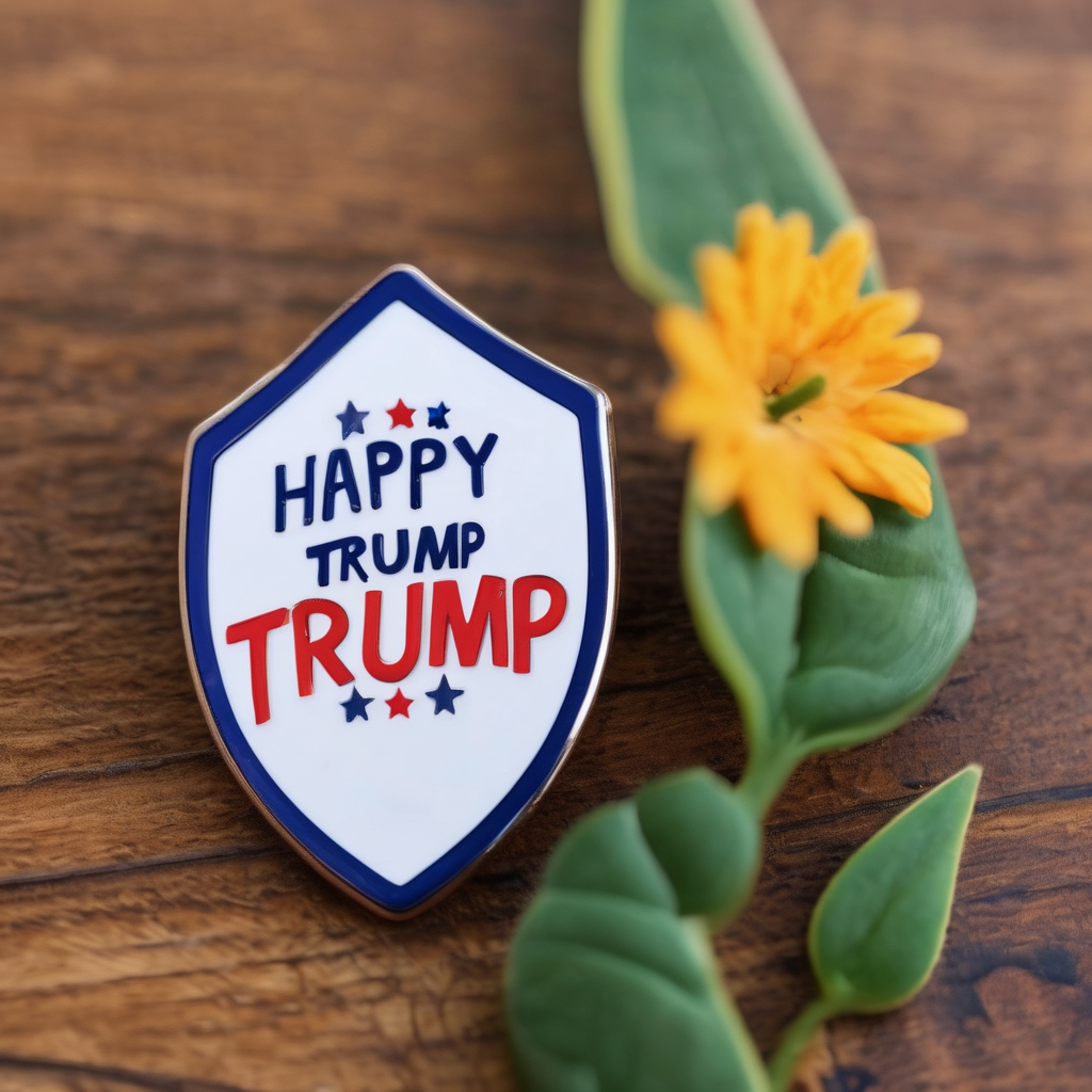 Trump Flaunts 'Happy Trump' Pin During White House Energy Briefing