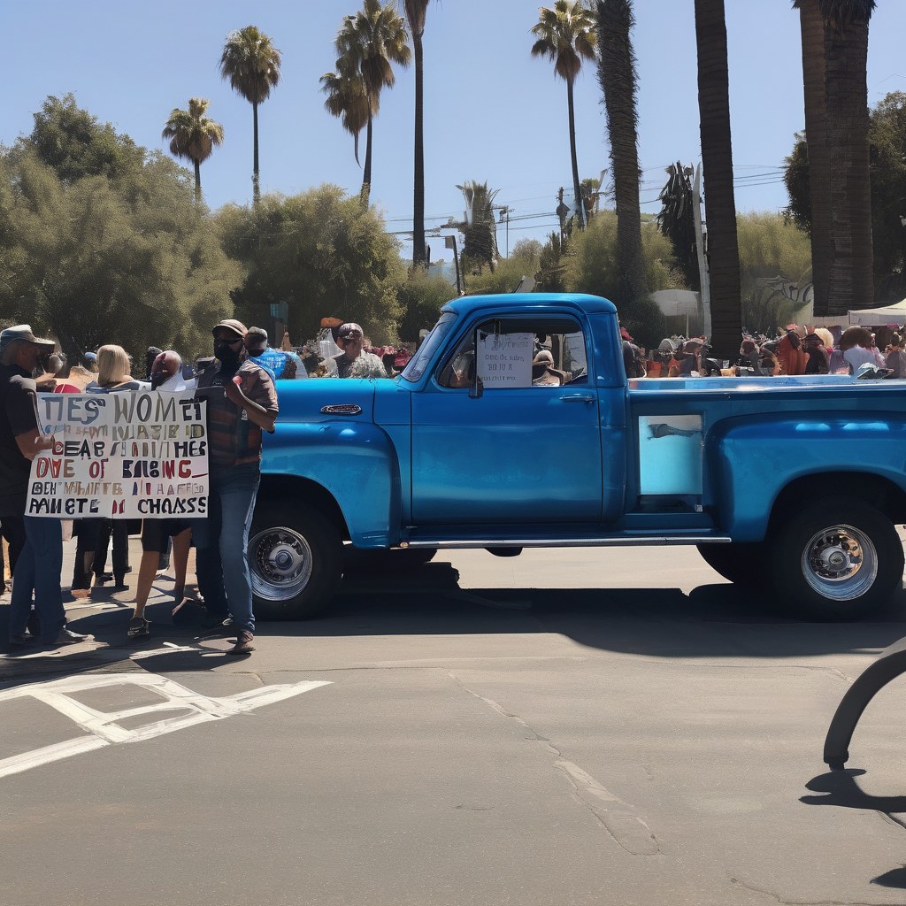 Los Angeles Iranian Rights Protest Sparks Close Call as Truck Speeds Through Crowd