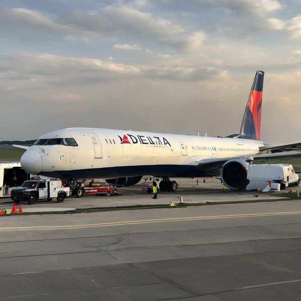 What happened when a car crashed into Delta’s counter at Detroit airport?