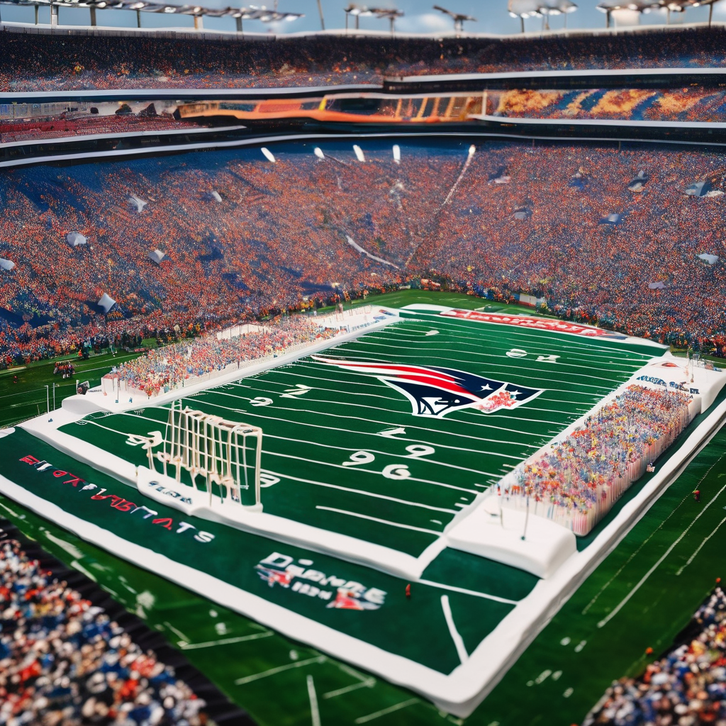 Giant Patriots Cake by Montilio's Steals Spotlight at Gillette Stadium Rally