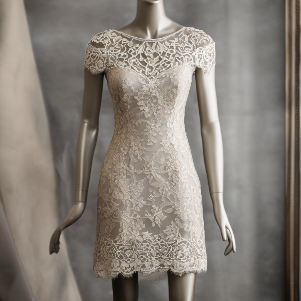 Vittoria Ceretti Stuns in Gucci Sheer Lace Minidress with Fur Twist