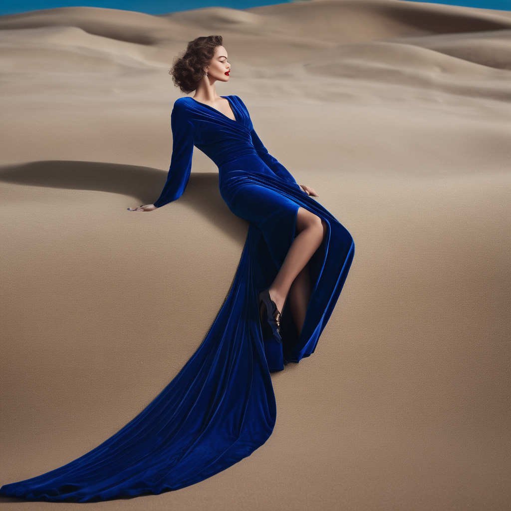 Elizabeth Banks Stuns in Dubai Glam: Velvet Blue Dress and Bold Red Look